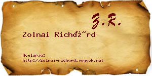 Zolnai Richárd névjegykártya